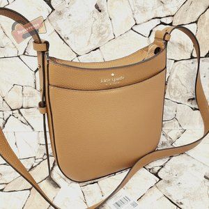 #bagsavenue fast ship Leila North South Top Zip Crossbody Warm Ginger Kate Spade